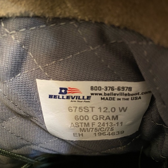 Belleville Army Combat Boots Size Men's 12 W labeled - Picture 13 of 13